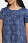 Zivame Mod Magic Knit Poly Mid Length Nightdress - Blue Depth — thumbnail 5